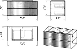Stella Polare Тумба под раковину Дэрри 100 подвесная бетон/цемент – фотография-4